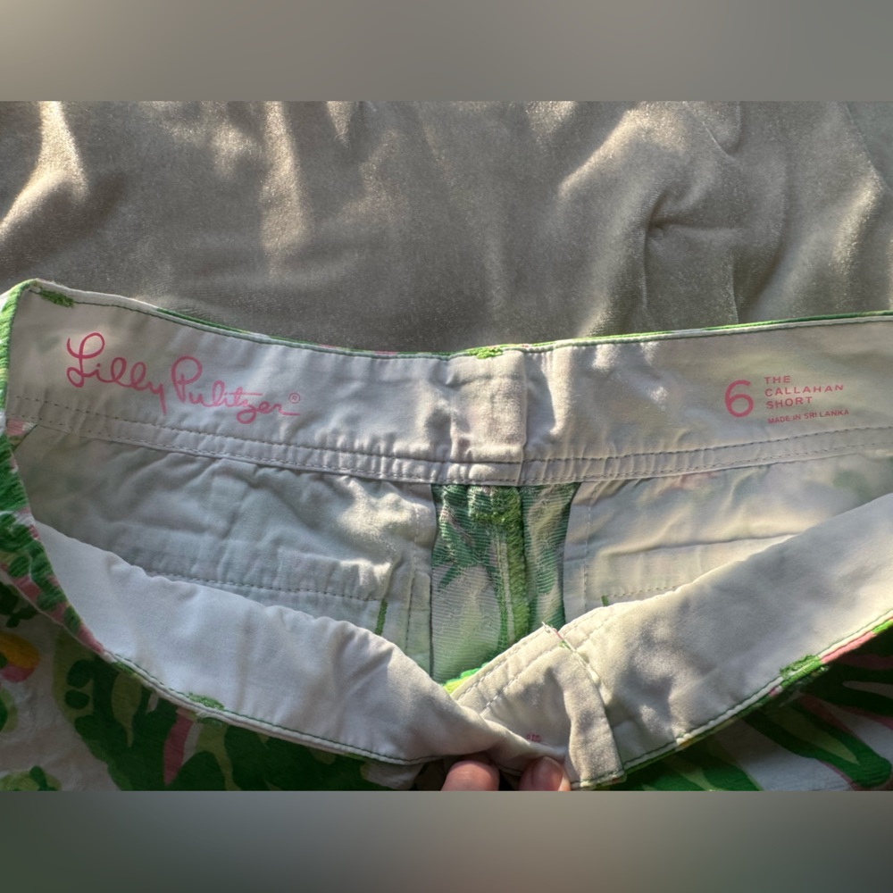 Lilly Pulitzer Green Floral Print Bermuda Shorts - Picture 6 of 8